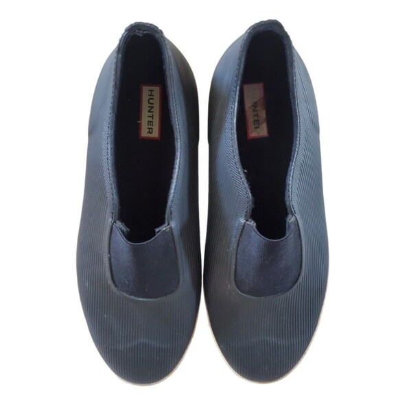HUNTER Rubber Black Slip On Rain Shoes Loafers Black Men US 12 UK 11 Waterproof main image 4